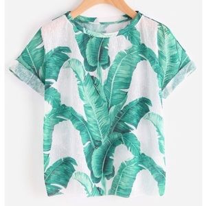 WILA NWT * TROPICAL LEAF PATTERN TOP